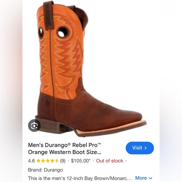 Durango Brown and Red Western Boots - Picture 13 of 13